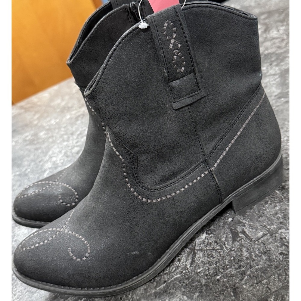 American Rag Corrale Womens Side Zip Western Boots Embroidered Cowgirl Gray 9M